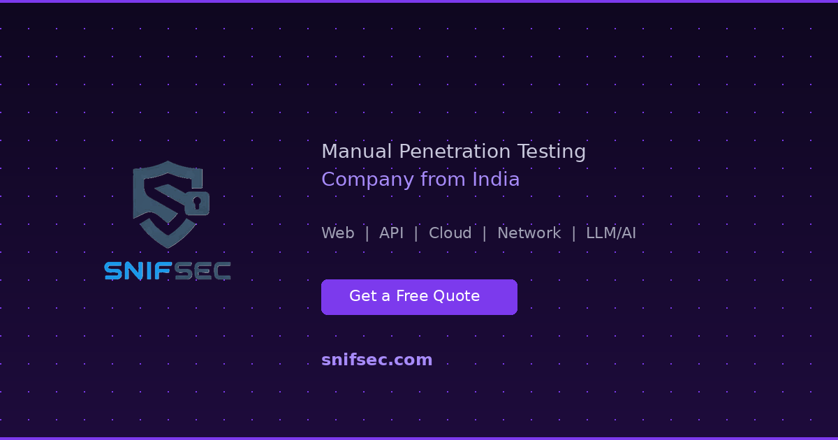 SnifSec — Best Manual Penetration Testing Company in India | Web, API ...